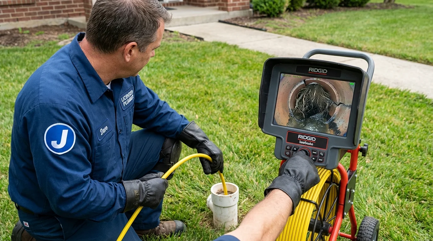 Sewer camera inspection being performed by Johns Plumbing LLC in Wrightsville